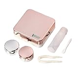 Aegon Contact Lens Case | Lens Box for Travel | Lens Case for Contact Lenses with Mirror, Tweezer, Applicator, Solution Bottle & Lens Box (Rose Gold)