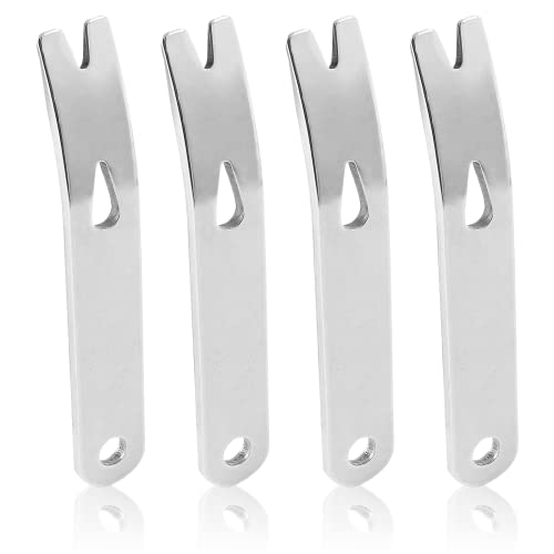 Biaundo 4 Pcs Mini Crank Crowbar, Stainless Steel Mini Edc Pry Bar Keychain Multi-Function Pocket Edc Tools Survival Scraper Opener For Outdoor, Indoors(3 Inch) #TOP6