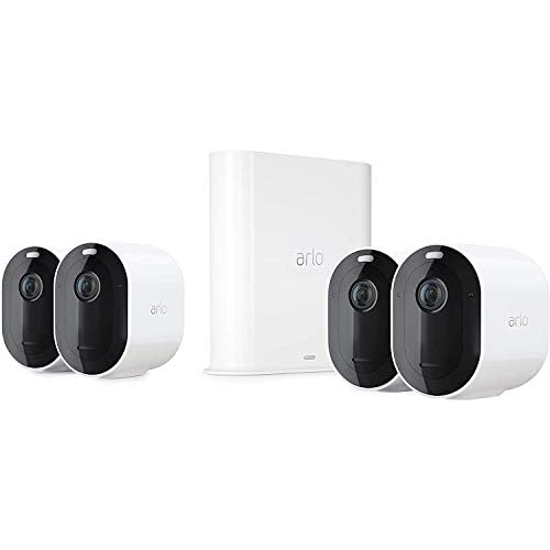 Arlo Pro3 Caméra de surveillance Wifi extérieure. Caméra IP 2K HDR, rechargeable. Grand angle 160°, Audio Bi-directionnel Eclairage spotlight intégré, IP65 Pack de 4 caméras (VMS4440P)