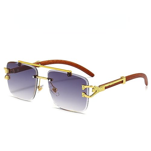 Lunettes de soleil carrées rétro sans monture hommes et femmes