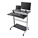 40" Black Shelves Mobile Ergonomic Stand Up Desk Computer Workstation