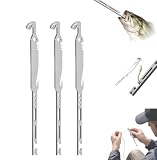 Multiutensile da Pesca 6 in 1 in Acciaio Inossidabile: estrattore di ami e Dispositivo per Fare i Nodi, Strumento per Fare i Nodi da Pesca, estrattore rapido di ami, Accessori da Pesca，3 pz