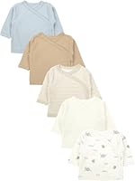 TupTam Baby Mädchen Langarm Wickelshirt Baumwolle 5er Set, Farbe: Braun_Beige_Streifen_Tieren, Größe: 68