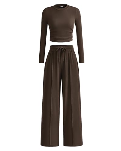 BTFBM Casual 2 Piece Sets For Women Fall Outfits 2026 Ribbed Spring...