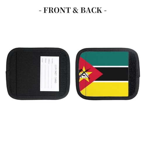 2 Pcs Luggage Handle Wraps, Flag of Mozambique Print Grip Handle Cover/Travel Bag Identifier for Suitcase Accessories4