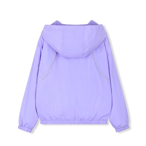 Girls Lightweight Hooded Jacket – Kids Waterproof Windproof Rain Jacket with Pocket2