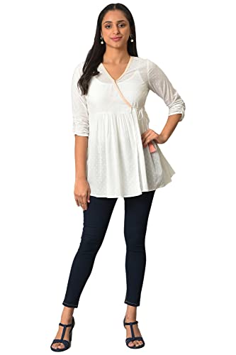 Kurti et jegging en coton blanc respirant et confortable taille L
