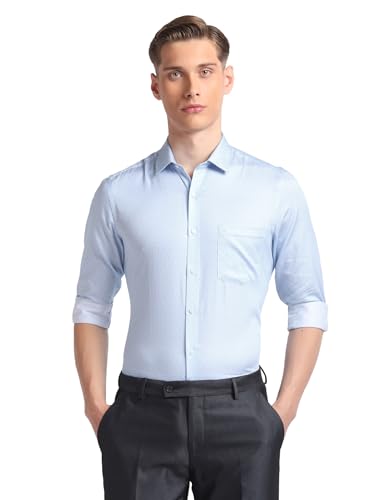 Image of Arrow Men Slim fit Cotton Printed Long Sleeves Cutaway Collar Shirt