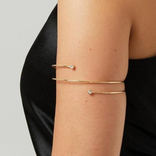 Image of Long tiantian Gold Arm Cuff Upper Arm Armband Greek Goddess Costume Jewelry