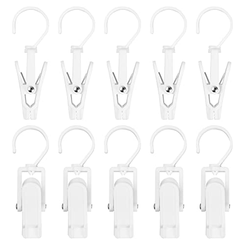 10 Kunststoffklammern 360-Grad-Drehung Drehbarer Haken mit Clips Handtuch Klammer Wäscheklammern Große Handtuchklemmen Klammerhaken Handtücher Clips Sockenklammer Handtuch Clips Cover