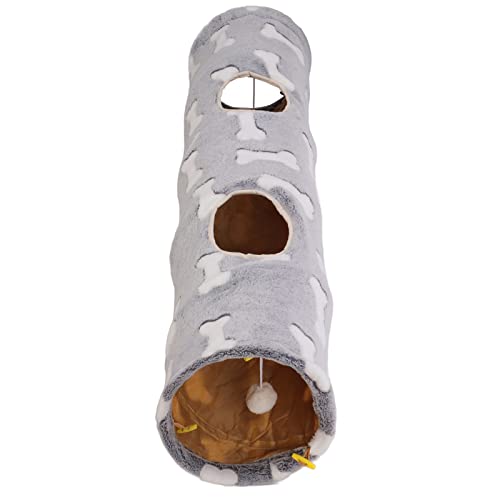 Túnel para gatos de felpa suave de 44.9x9.1 pulgadas plegable para conejos y cachorros
