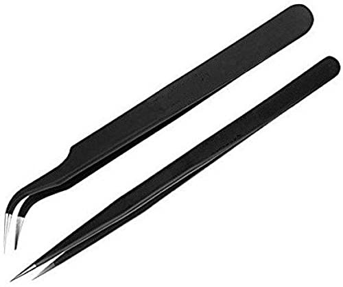 Inditrust Straight and Curved Stainless Steel Tweezers (Black) - Set of 2 (B09P5NH7YY) Amazon Price History, Amazon Price Tracker