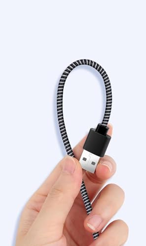 Image of Spiral Cable Protector- Cable Saver, Cord Organizer, Cable Wrap, Prevents Cable Fraying - Flexible Silicone Cable Protector for iPhone, Android, USB Cables, Earphone (Black and White)