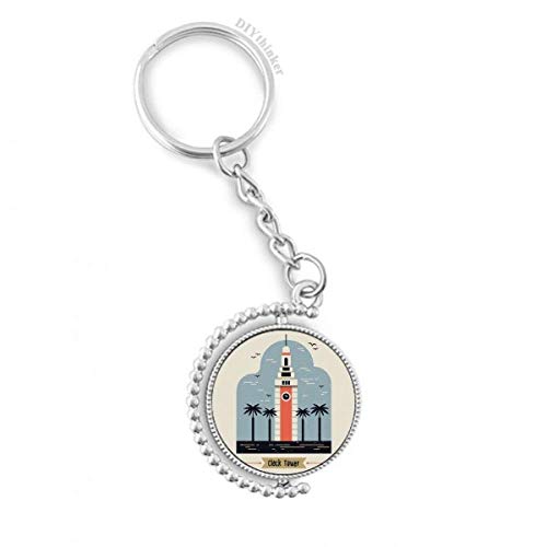 Hong Kong Tour de l'horloge rotatif key ring chain multicolore pour trousseau