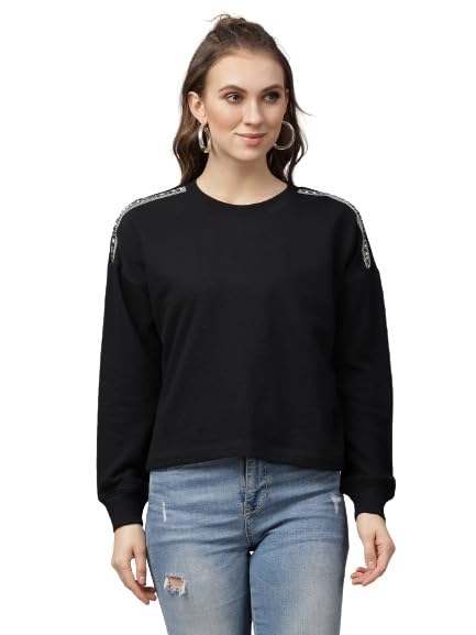 kassually Women Sweatshirt Women Black Solid Sweatshirt-picture-24