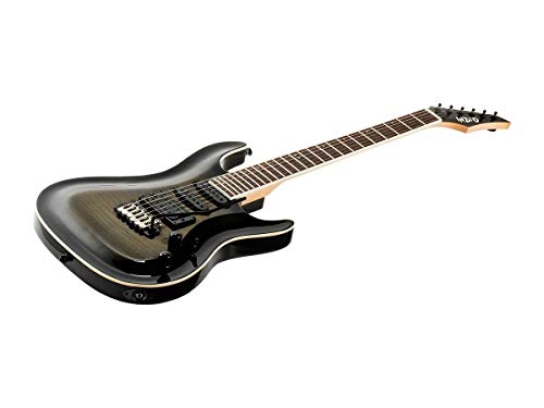 Monoprice Indio Helix Flamed Maple Electric Guitar - Charcoal Burst, with Gig Bag