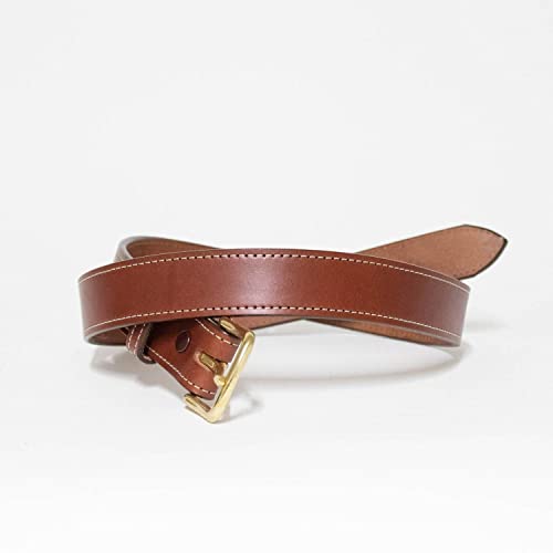 Amish-Made Leather Dress Belt for Business or Everyday Wear, Goldtone Buckle, 1.25 Inches Wide2