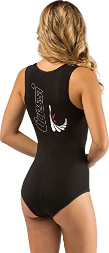 Foto von Cressi 1946 Damen Damen Neopren Badeanzug 1mm Neoprenanzug DEA Swimming Neoprene Wetsuit 1mm, Schwarz, XL/5, DG005405