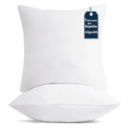 EASY SPEED Relleno Cojin 45x45 (2 Unidades),Inserto para Cojines Decorativos de Fibra Hueca Silicona Virgen 100%, Forro Exterior Microfibra Suave (NO TNT), para Casa, Dormitorio, Adulto