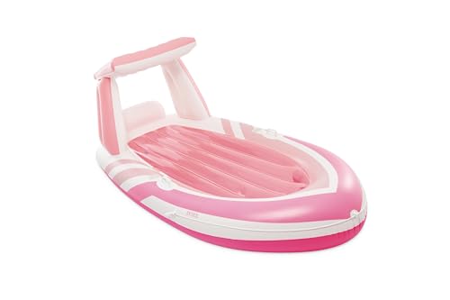 INTEX Pink Paradise Boat Float : Inflatable Pool Float – Perfect for Pool Parties – 2 Cup Holders – 220 Weight Capacity – 96' x 47' x 38'