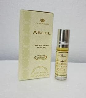 Aseel 6ml Roll on Perfume features red rose, sandalwood, mint, vanilla, caramel, agarwood (oud) and saffron ideal for any occasion. Hafsa Arabian Fragrances Ltd