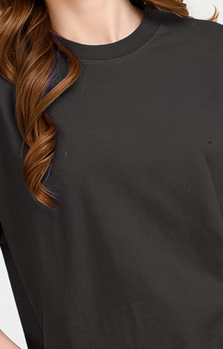 Image of Oversized Baggy Fit Drop Shoulder Half Sleeves Round Neck Solid Pure 100% Cotton T-Shirt for Women (Available in White, Black,Navy Color)
