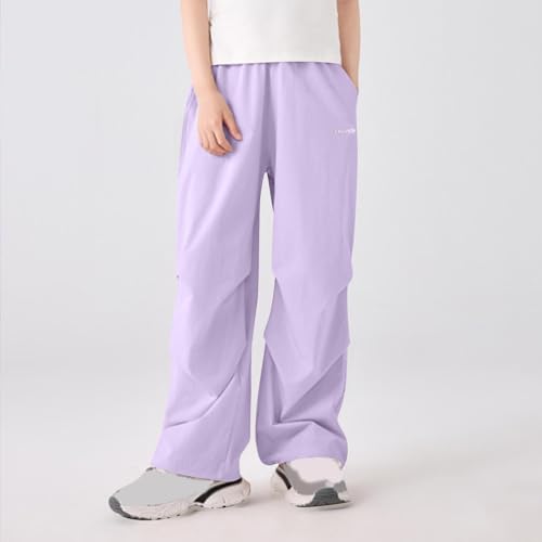 Girls Summer Quick Dry Athletic Pants Kids Cute Pink Sweatpants Casual Straight Leg Loose Jogger Pants 5-15 Years4