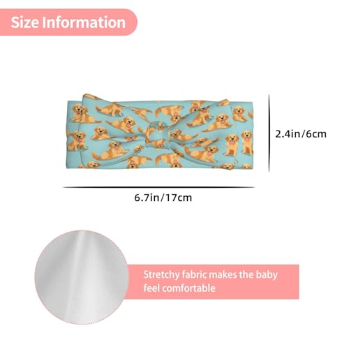 Cute Golden Retriever Print Baby Girl Bows And Headbands 6-12 Months For Baby Girls Newborn Infant Toddlers3