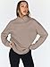 Trendy Queen Womens Oversized Sweatshirts Turtleneck Pullover Long Sleeve Hoodies Tops Fall Fashion Outfits 2026 Clothes CoffeeGrey M