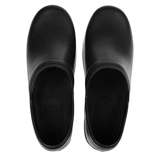 Image of Kitchen Work Shoes for Men and Women, Slip On Clog Style Shoes, Polyurethane and EVA Work Footwear for Restaurants, Hospitals and Home Use, Black EU 41