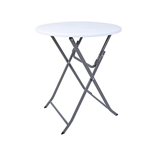 Rebecca Mobili Tavolino Pieghevole Da Balcone, Tavolino Da Esterno, Hdpe Acciaio, Bianco Grigio Chiaro, Salvaspazio, Per Giardino Campeggio - Misure HxLxP: 74 x 60 x 60 cm - Art. RE6819