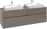  Villeroy & Boch Collaro Meuble à lavabo 1600x548x500 mm, 4 tiroirs, pour 2 lavabos, C02400, Coloris: Façade/carcasse : Chêne Arizona, poignée : Anthracite Matt