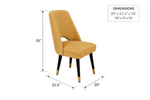 Image of WOODEN SPACE 4 Seater Wooden Dining Table Set | Urban Marble Top Dining Table with Chairs for Dining Room & Kitchen (Modern Vintage Yellow) (42 x 42 x 30 inch)