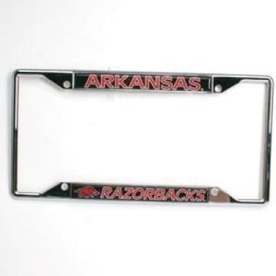 Arkansas Razorbacks Metal License Plate Frame W/Domed Insert