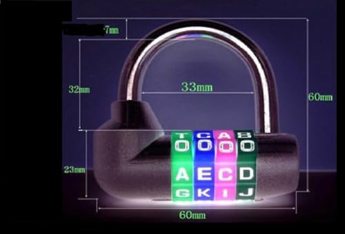 Image of Combination Lock Resettable Padlock 4 Letters for Toolbox Lockers Suitcase 2Pcs(Random Color)