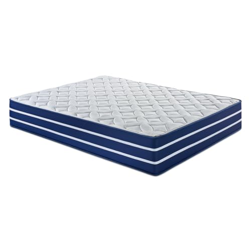 Acomoda Textil - Colchón Viscoelástico de Muelles Ensacados con Cara Verano e Invierno para Dormitorio. Tejido Transpirable, Ergonómico y Firmeza Media para Descanso. (105x190 cm)