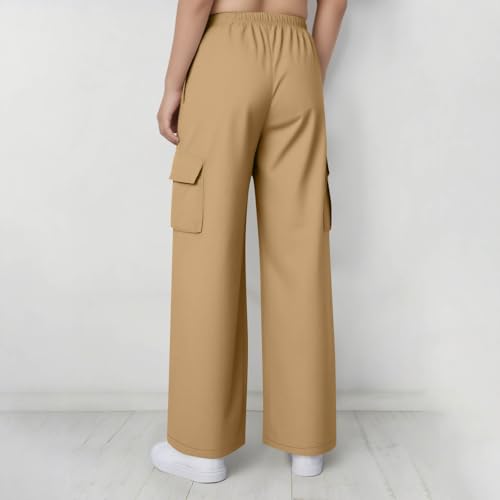 Kids Cargo Pants Baggy Hiking Pants Straight Leg Trousers Casual Travel Pant School Uniform Pant for Boys Girls4