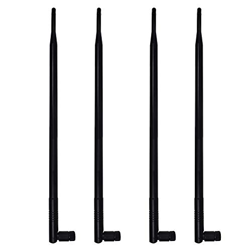 (4-Pack) High Gain 9dBi Omni WiFi Antenna with RP-SMA Connector for IP Camera