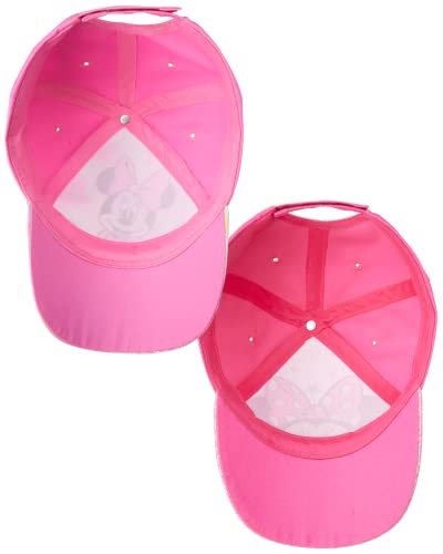 Disney Girls Disney Minnie Mouse Kids Baseball Cap 2 Pack, Adjustable Hats Set for Girls, Age 4-7 Years