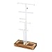 TOMYEUS Titolare dell'orecchio Gioielli Organizzatore Display Stand Collane Collane Green Orecchini Bianco Multifunzionale con Vassoio in Legno per bracciali Orologi Anelli Stand per Gioielli