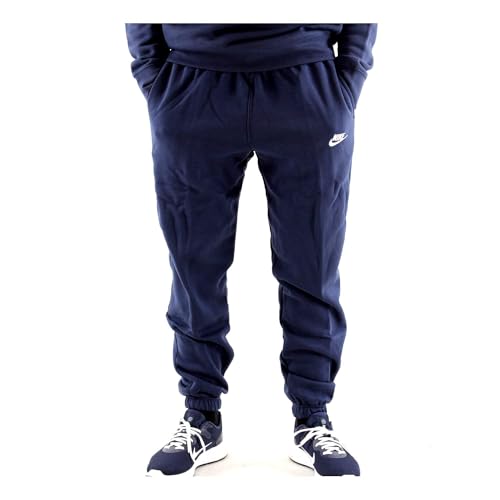 Nike Herren Sportswear Club Fleece Hose, Blau/Weiß (Midnight Navy/Midnight...
