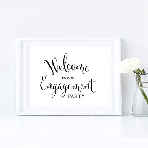 Andaz Press Wedding Party Signs, Formal Black And White Print, 8.5X11-Inch, Welcome To Our Engagement Party, 1-Pack, Decor, Decorations #TOP3