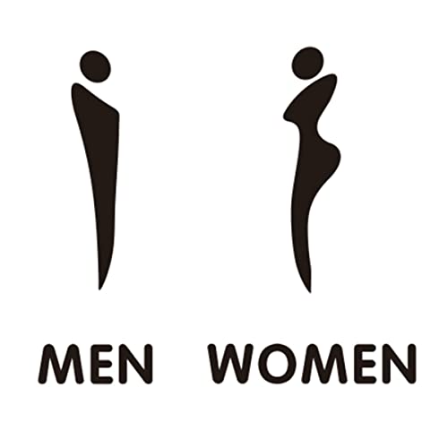 Acryl-Schild, modernes WC-Türschild für Geschäft, 25 cm Höhe, Figuren-Dekor-Set für Männer und Frauen