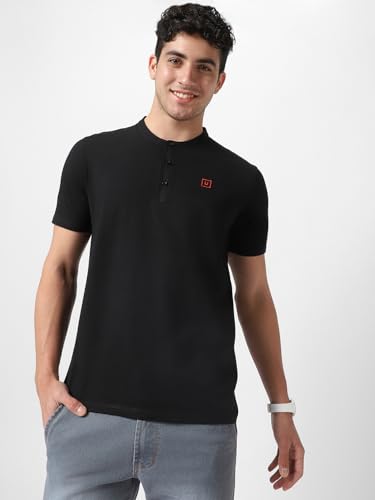 Image of Urbano Fashion Men's Multicolor Solid Mandarin Collar Slim Fit Cotton T-Shirt Pack of 3