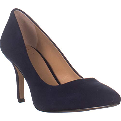 I.N.C. International Concepts INC Womens Navy Padded Comfort Zitah Pointed Toe Stiletto Slip On Leather Pumps 6.5 M