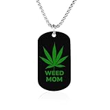Collar conmemorativo personalizado con texto en inglés 'I Love My Weed Mom' para hombres y mujeres