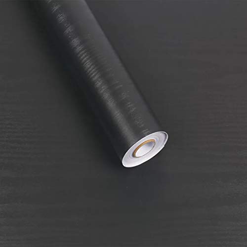 17.7"X78.7" Black Wood Grain Contact Paper Self-Adhesive Peel Stick Countertop Shelf Liner Removable Drawer Sticker Vinyl Film For Home Office Furniture #TOP8