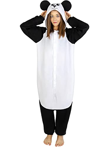 Funidelia | Déguisement Panda Onesie pour Femme et Homme Taille XL Animaux, Ours - Couleur: Multicolore, Accessoire pour déguisement - Déguisements Amusants...
