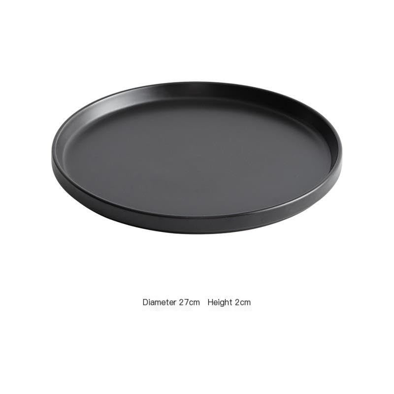 Plato Llano de cerámica Blanca para Restaurante, Plato Llano Occidental, Plato frío, vajilla de Hotel, Bandeja de Cena (Blanco, 27 cm)