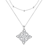 J.MUEN Collana Celtica Donna Argento Sterling 925 Collana Nodo della Strega - Regali originali per Natale,compleanno,anniversario e Festa della Mamma,ideali per moglie,mamma,fidanzata e amici